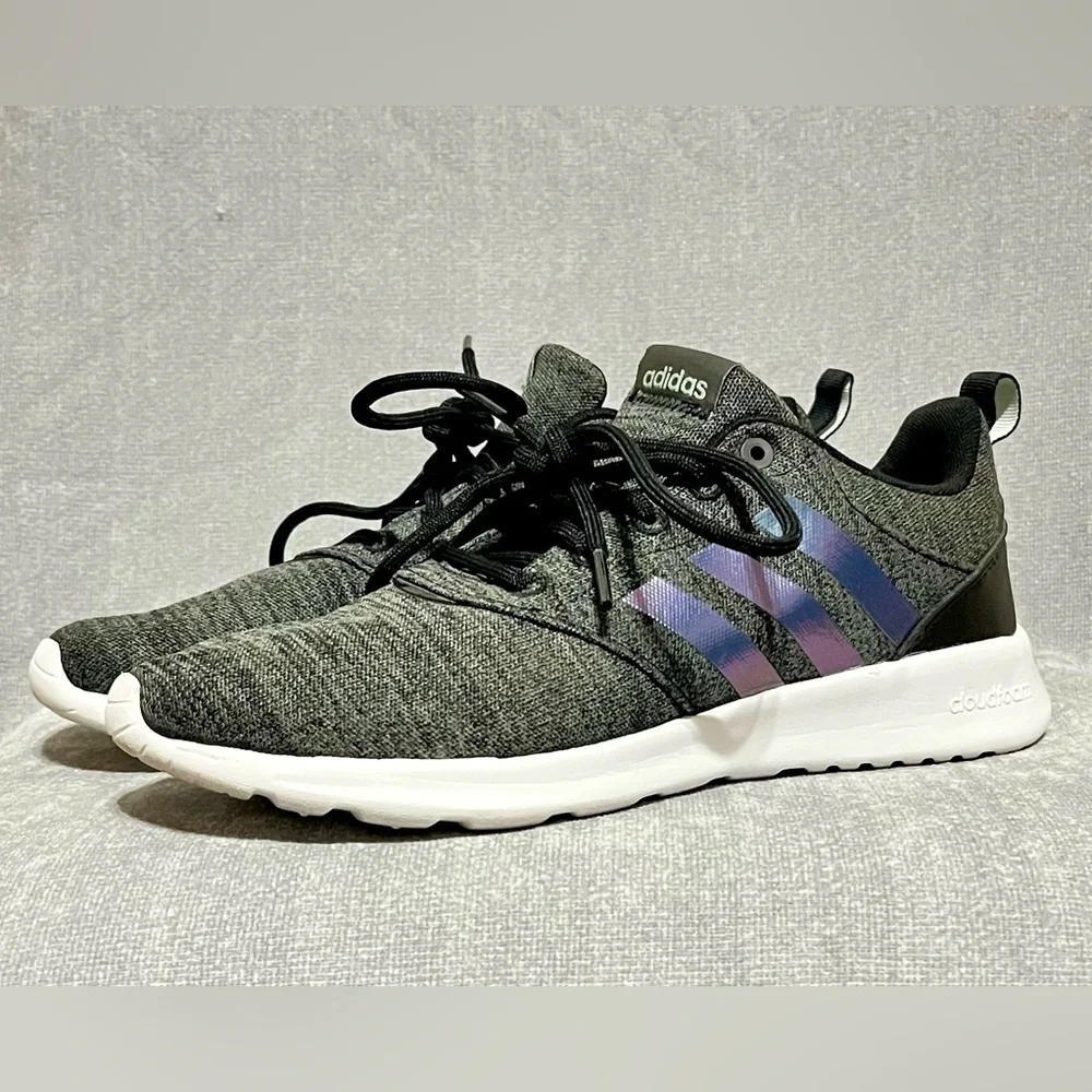 Adidas Women’s Cloudfoam Qt Racer 2.0 Black and Gray Running Shoes Size‎ 7.5